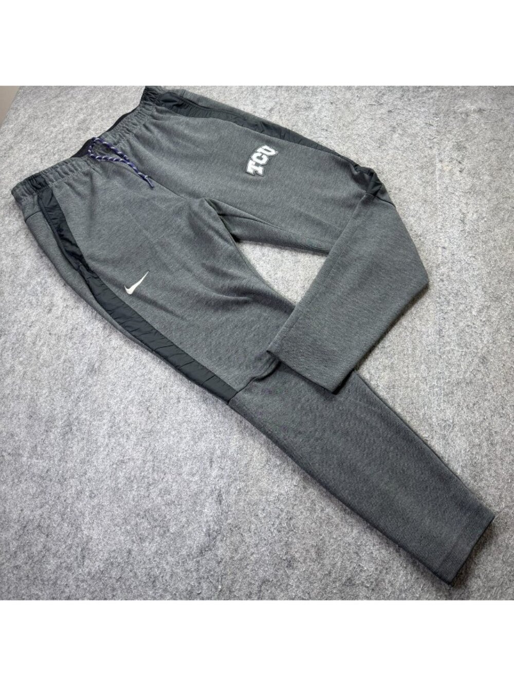 TCU Honed Frogs Nike Jogger Men M Gray Training Tapered 29" Side Overlays